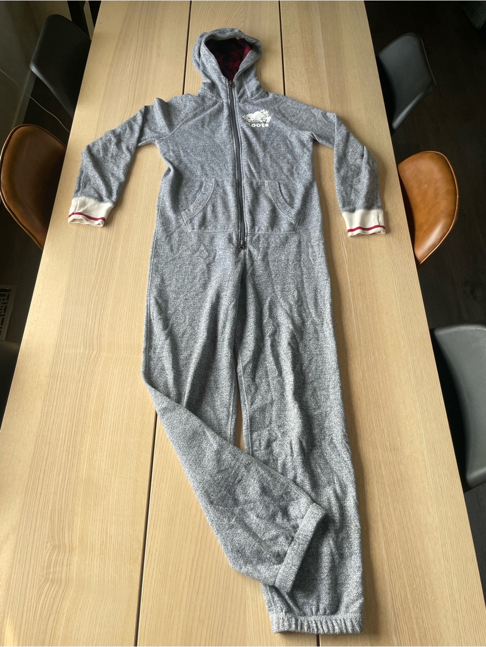 Roots kids Canada Grey Hooded Onesie kids xl Roots onesie Roots Cabin Onesie